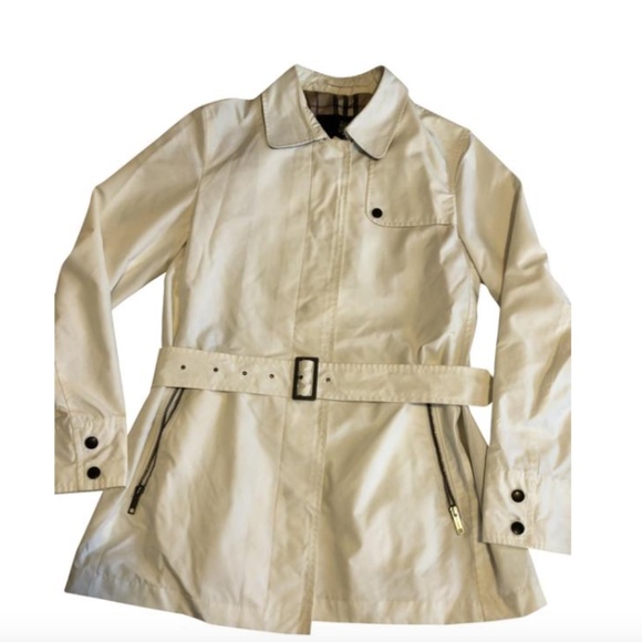 White Burberry London Rain Jacket
